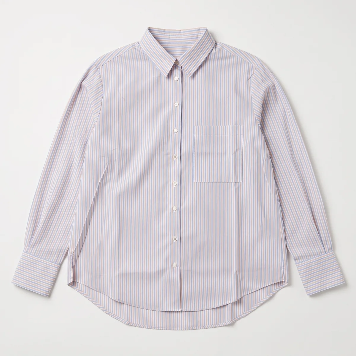 The striped shirt as a clean packshot on white